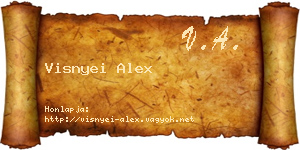 Visnyei Alex névjegykártya